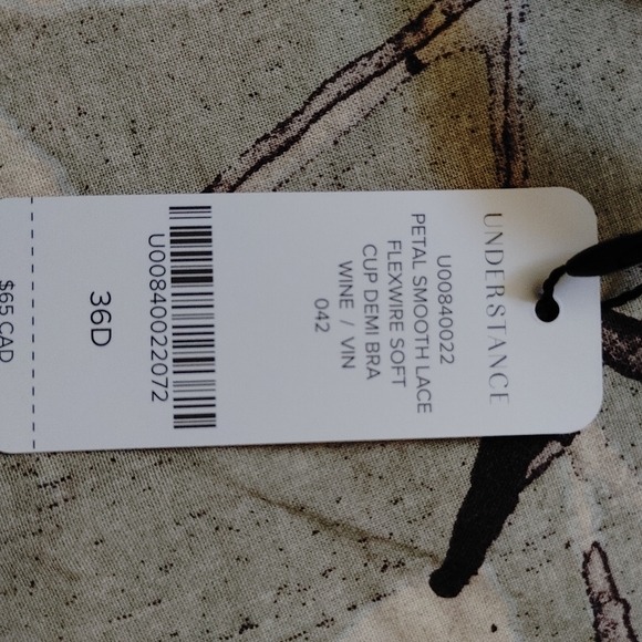 UMDERSTANCE petal smooth lace flex wire soft cup bra 36D - Picture 3 of 5